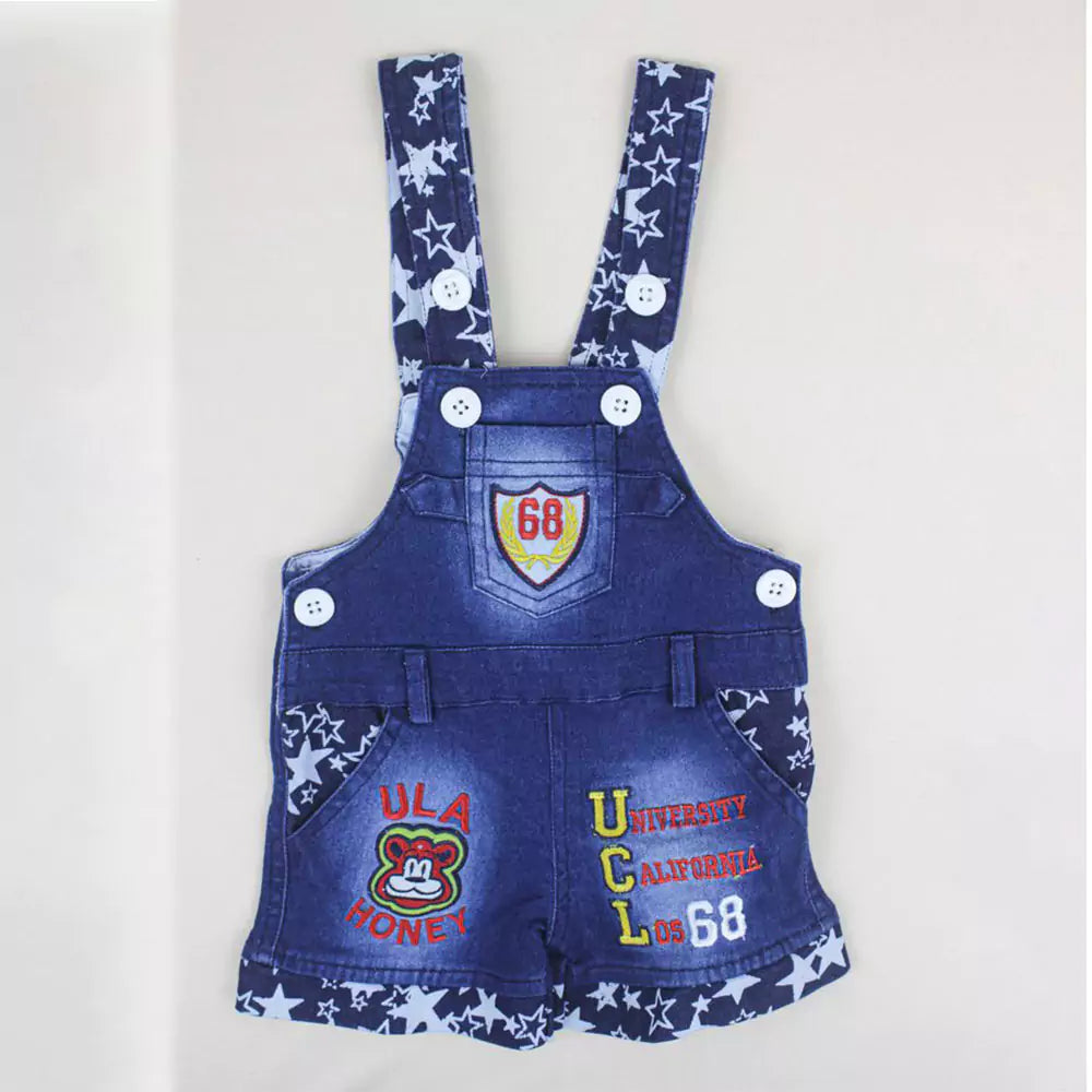 Kids Half Sleeve Denim Dungaree Dress Set with T-shirt for Baby Boys & Baby Girls 100% Cotton