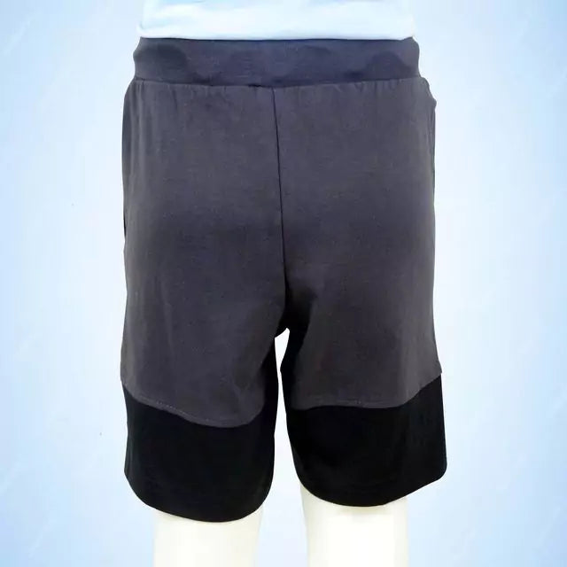 Cotton Shorts for Boys with Pockets,Pull-On Shorts For Toddlers,Typographic Printed Boxer for Boys-Grey