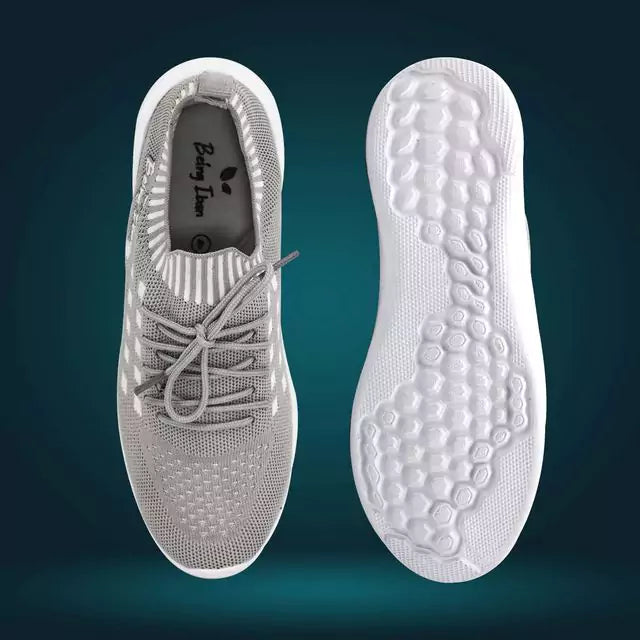 Women's Lightweight Athleisure Knitted Active Wear Slip-On Sneaker Shoes for Sports(Grey)