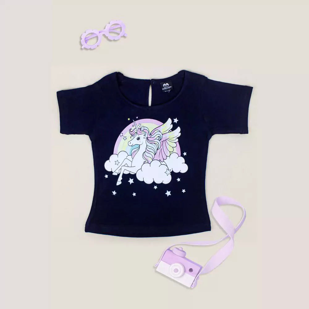 Baby Girls Outfits Dungaree Set for Kids (Pink & Navy)