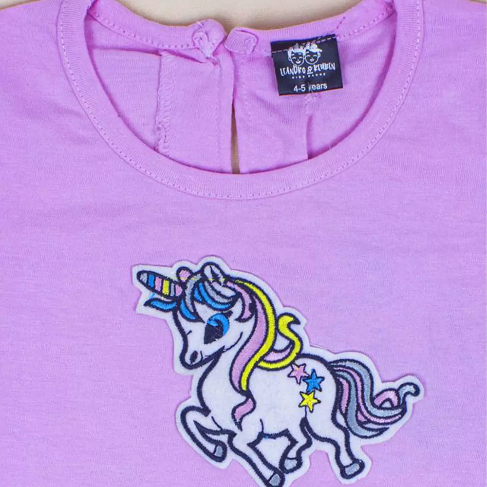 Baby Girls Outfits Unicorn Printed Navy Blue T-Shirt Tops Baba Suit