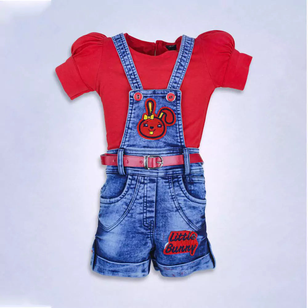 Baby Girls Outfits Unicorn Printed Red T-Shirt Tops Baba Suit (red & blue)