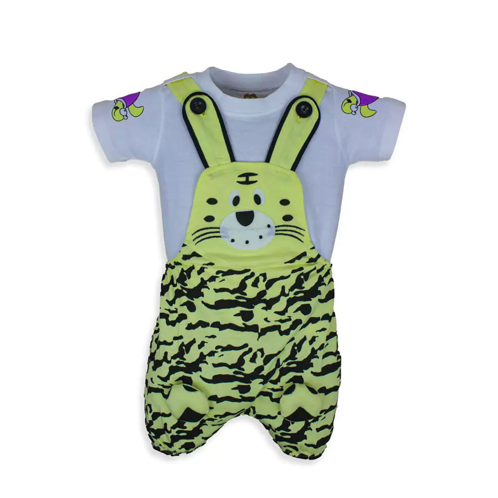 Baby Girls Outfits Unisex Animal Printed Mustard T-Shirt Tops (White & Yellow)
