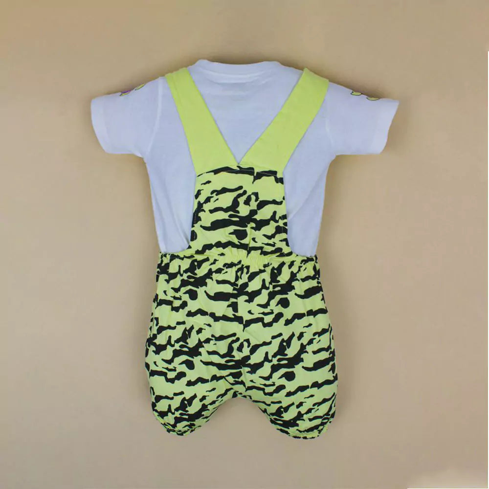 Baby Girls Outfits Unisex Animal Printed Mustard T-Shirt Tops (White & Yellow)