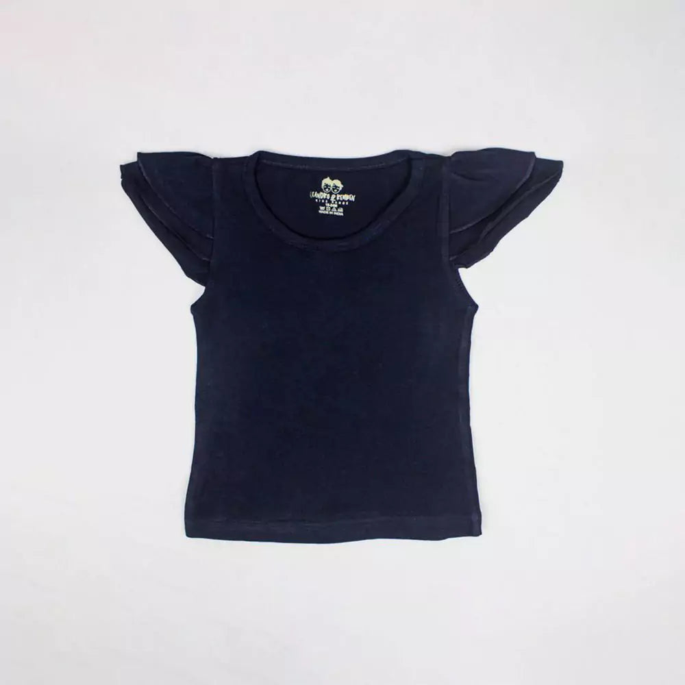 Girls Summer Dress Short Sleeve Cold Shoulder Black & Red
