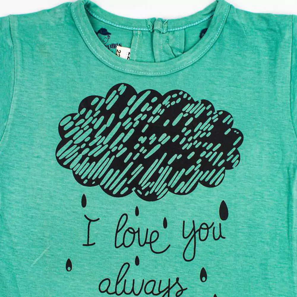 Girl Short Sleeve Tee Top And Skirt Set