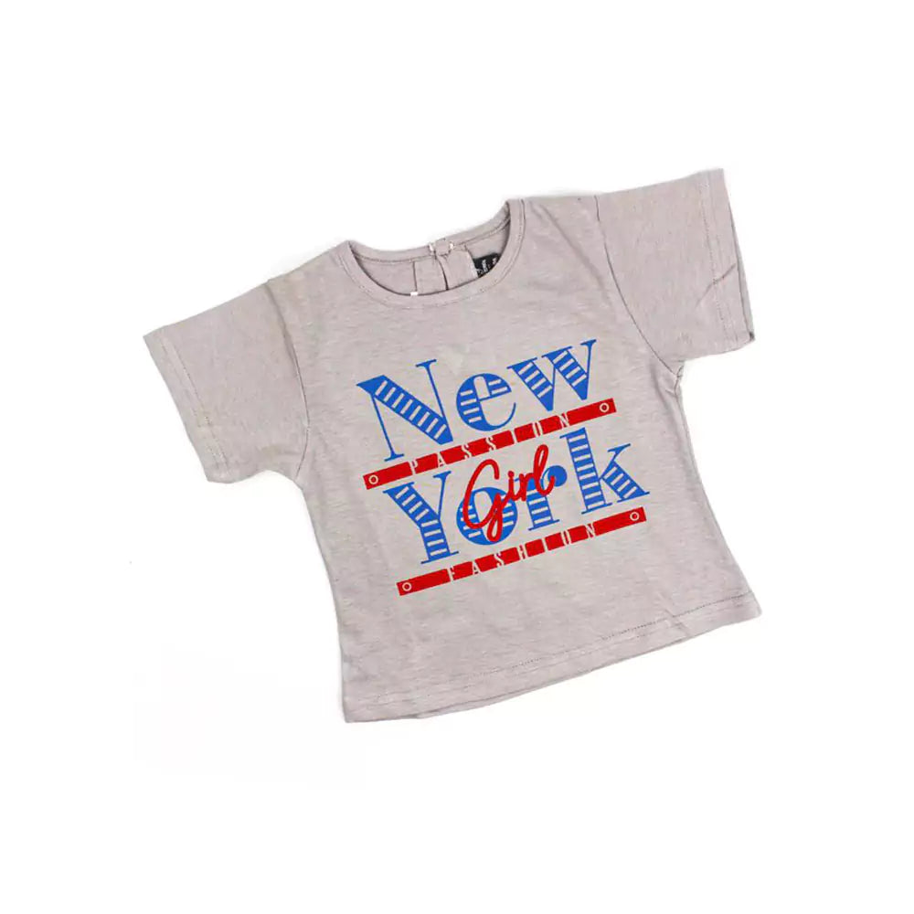 Girl Short Sleeve Tee Top And Skirt Set