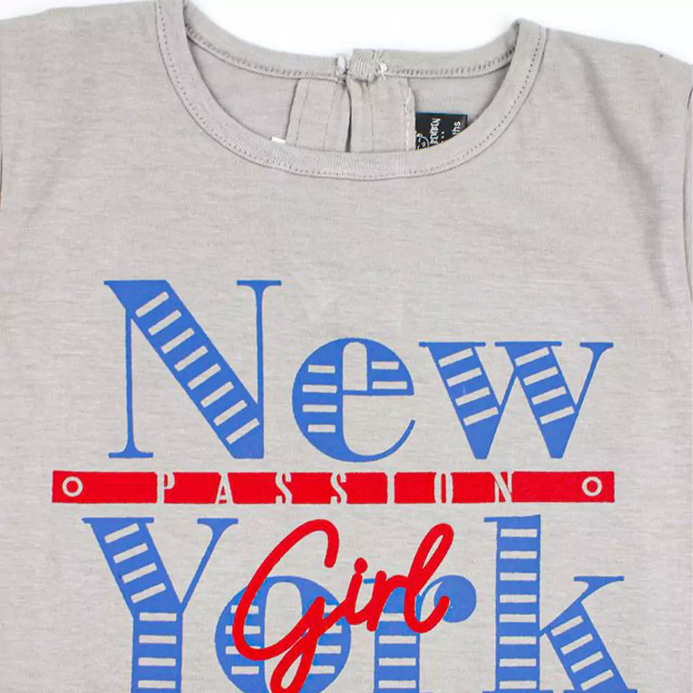 Girl Short Sleeve Tee Top And Skirt Set