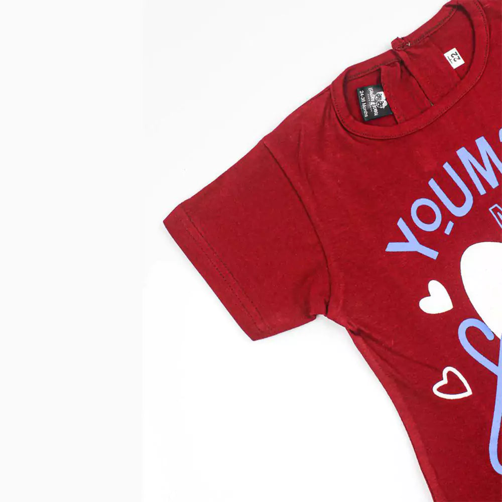Girl Short Sleeve Tee Top And Skirt Set