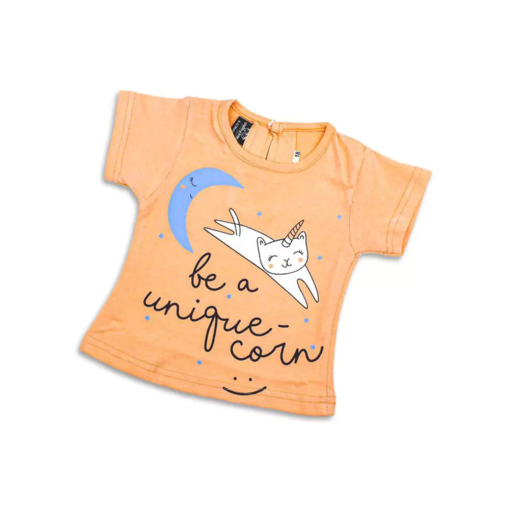 Girl Short Sleeve Tee Top And Skirt Set