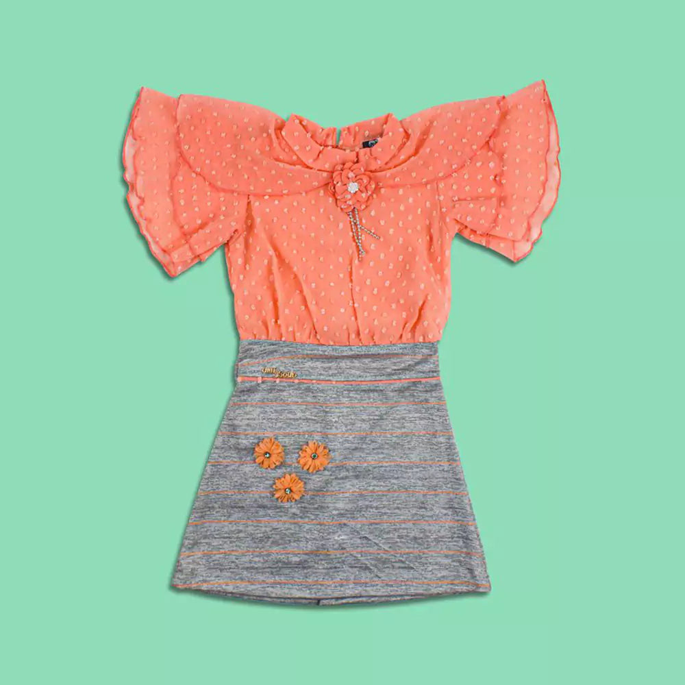 Summer Skirt Outfits Printed Dress (Pink)