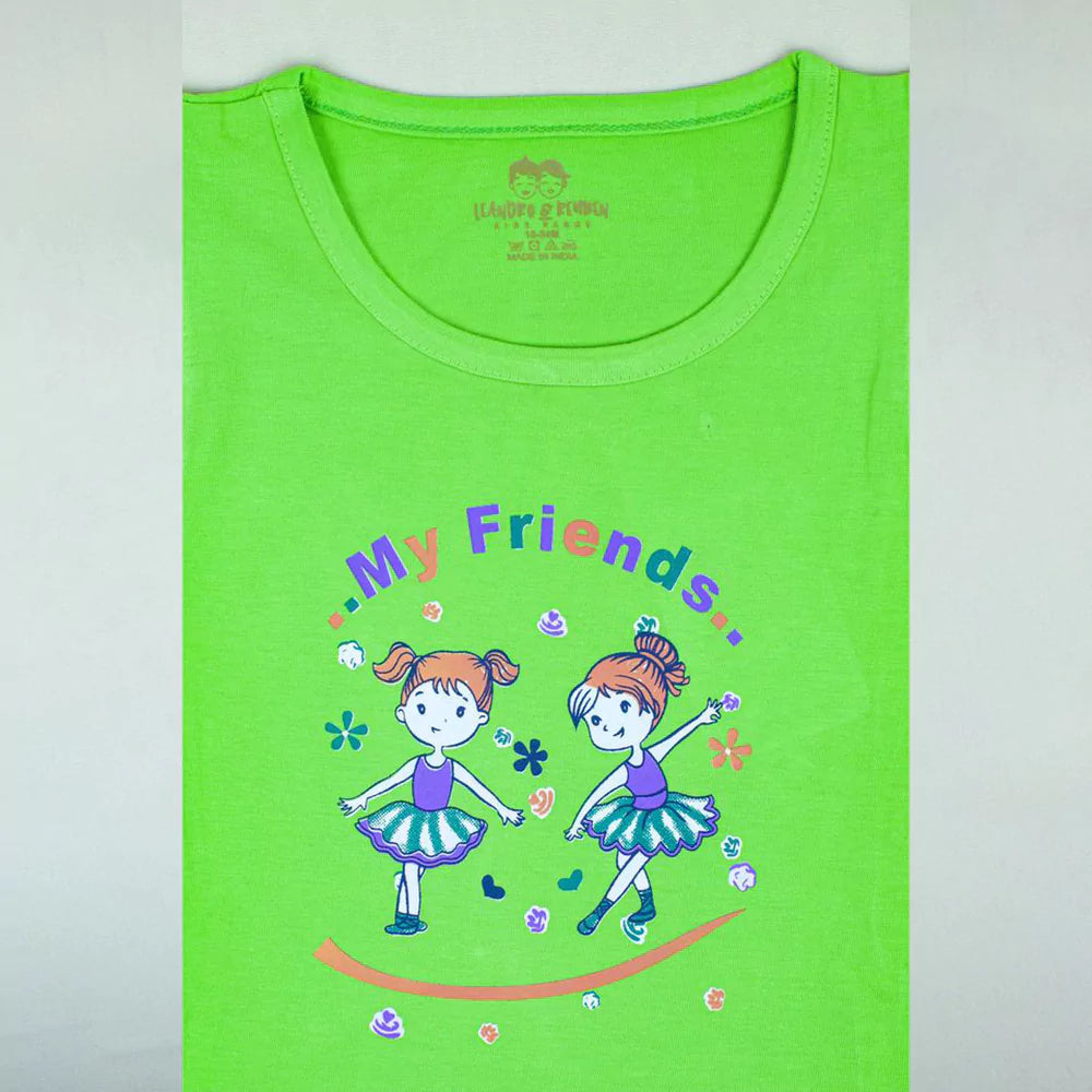 Baby Outfits Infant Sleeveless Cartoon Printed Top & Pant Set For Baby Girls Green Cartoon Printed Top With Short 2Pcs Summer Cotton Clothes Set Toddler Clothes