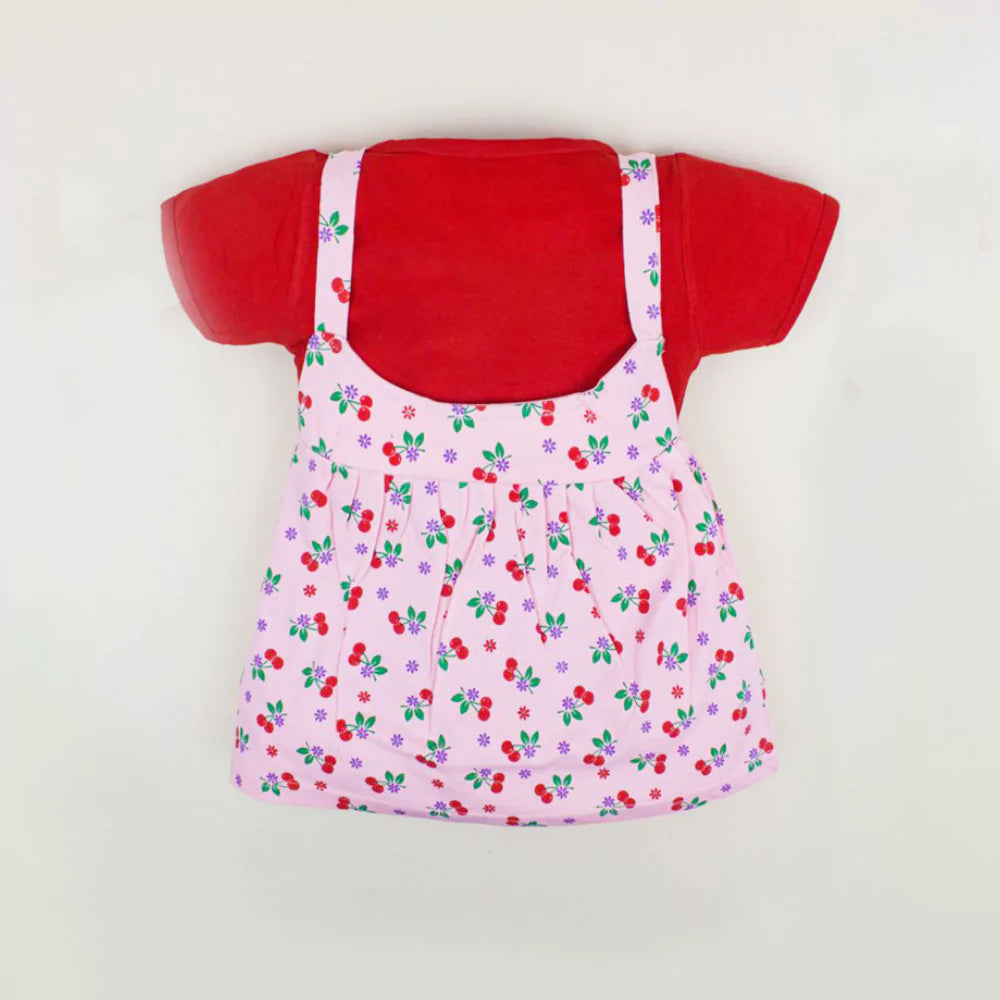 Elastic Waistband Short Pants 2Pcs Summer Cotton Clothes Set Toddler Clothes(Red)