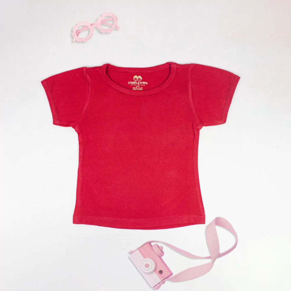 Elastic Waistband Short Pants 2Pcs Summer Cotton Clothes Set Toddler Clothes(Red)