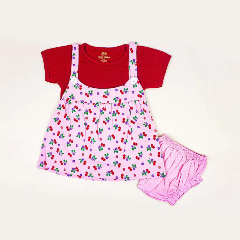 Elastic Waistband Short Pants 2Pcs Summer Cotton Clothes Set Toddler Clothes(Red)