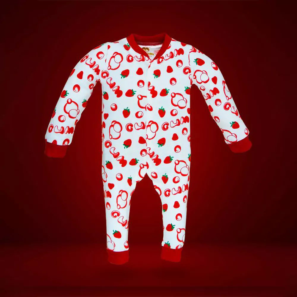 Baby Boys-girls Sleep and Play Pajamas 100% Cotton One piece Romper Jumpsuit Snap Buttons Front Pajamas (red)