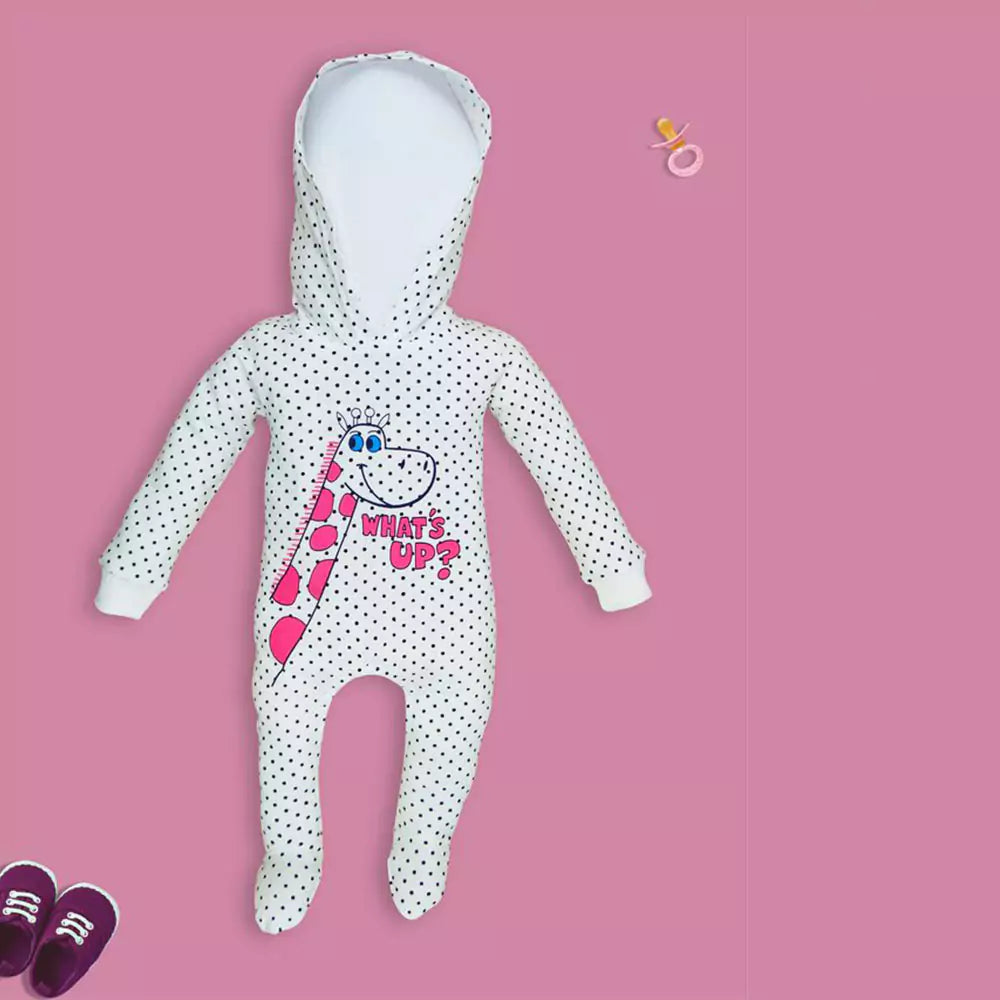 Baby Boys Outfits Unisex Animal Printed White Rompers Dungaree Set for Kids (White)