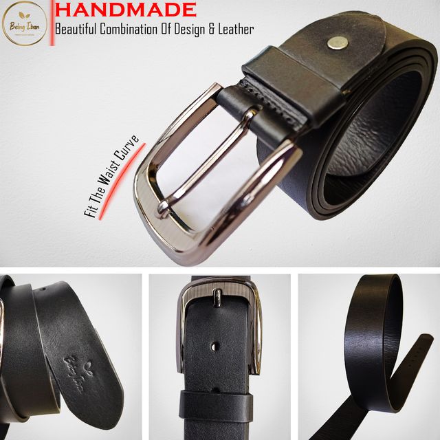 Hand Made Womens Casual Belts With Heavy Duty Metal Buckle_Black2