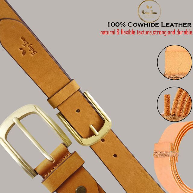 Hand Made Womens Casual Belts With Heavy Duty Metal Buckle_Mellow