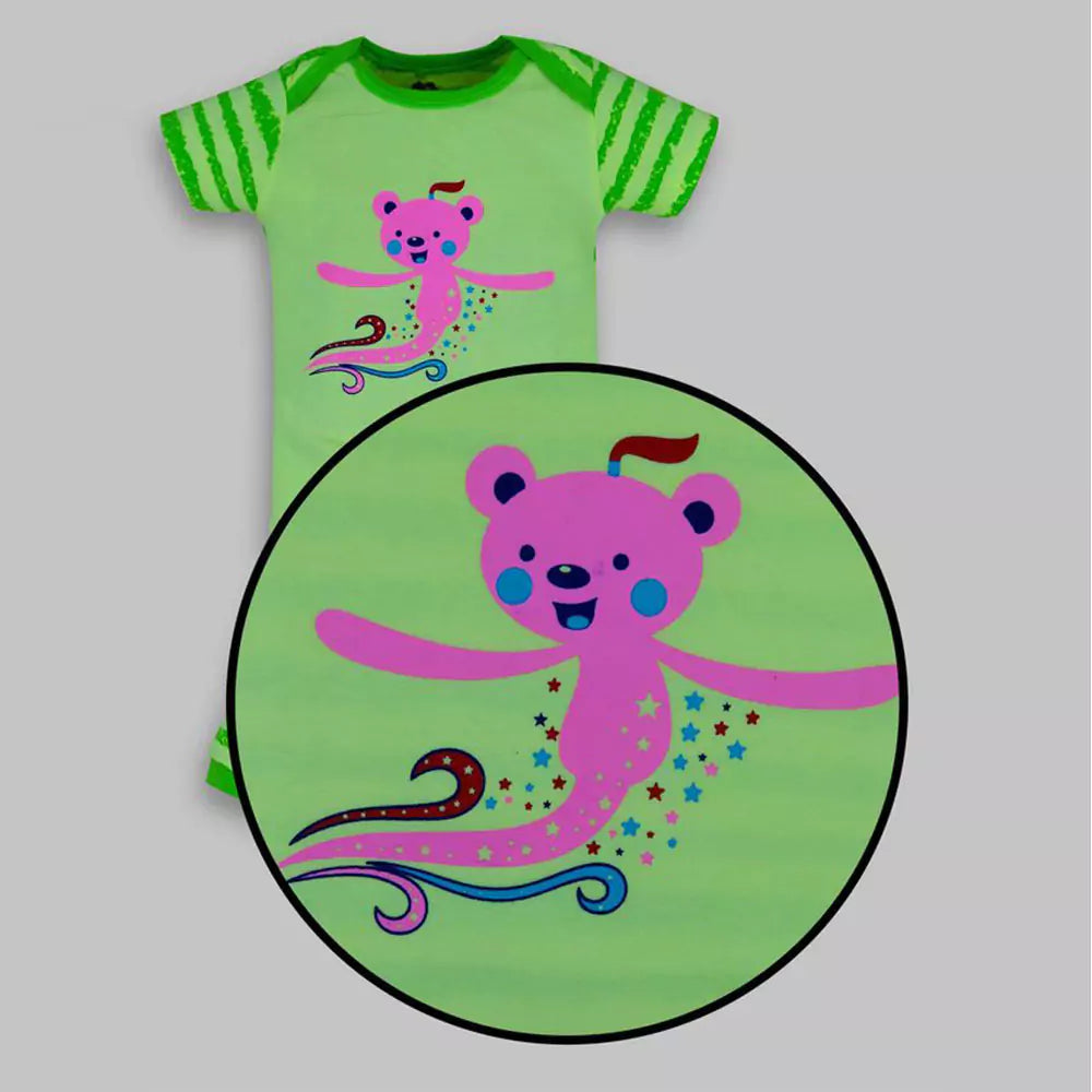 Printed Kids Tshirt Pant Set 100% Cotton Infantwear Top Bottom Combo Pack (green print)