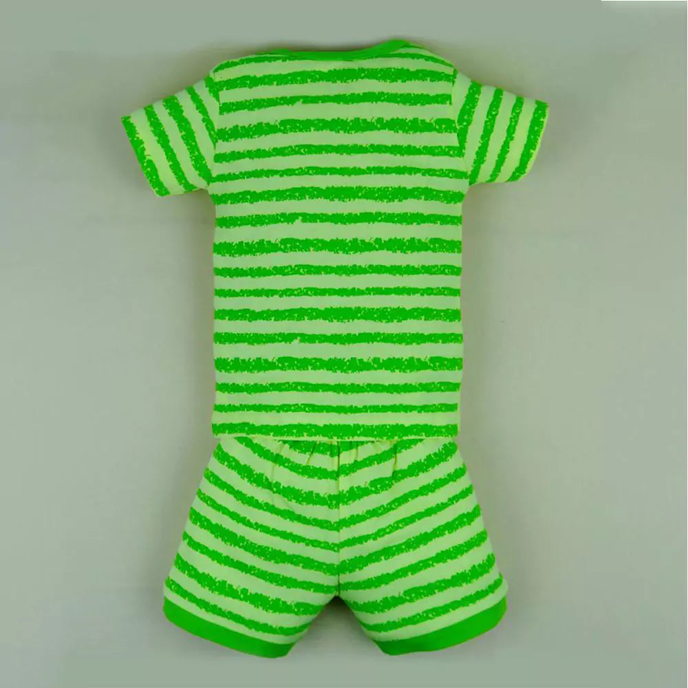 Printed Kids Tshirt Pant Set 100% Cotton Infantwear Top Bottom Combo Pack (green print)