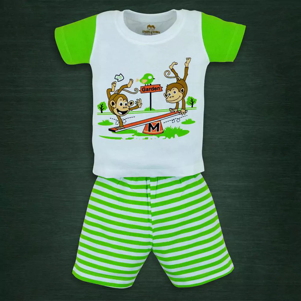 Boy's Cotton T-Shirt And Shorts Regular Half Sleeves
