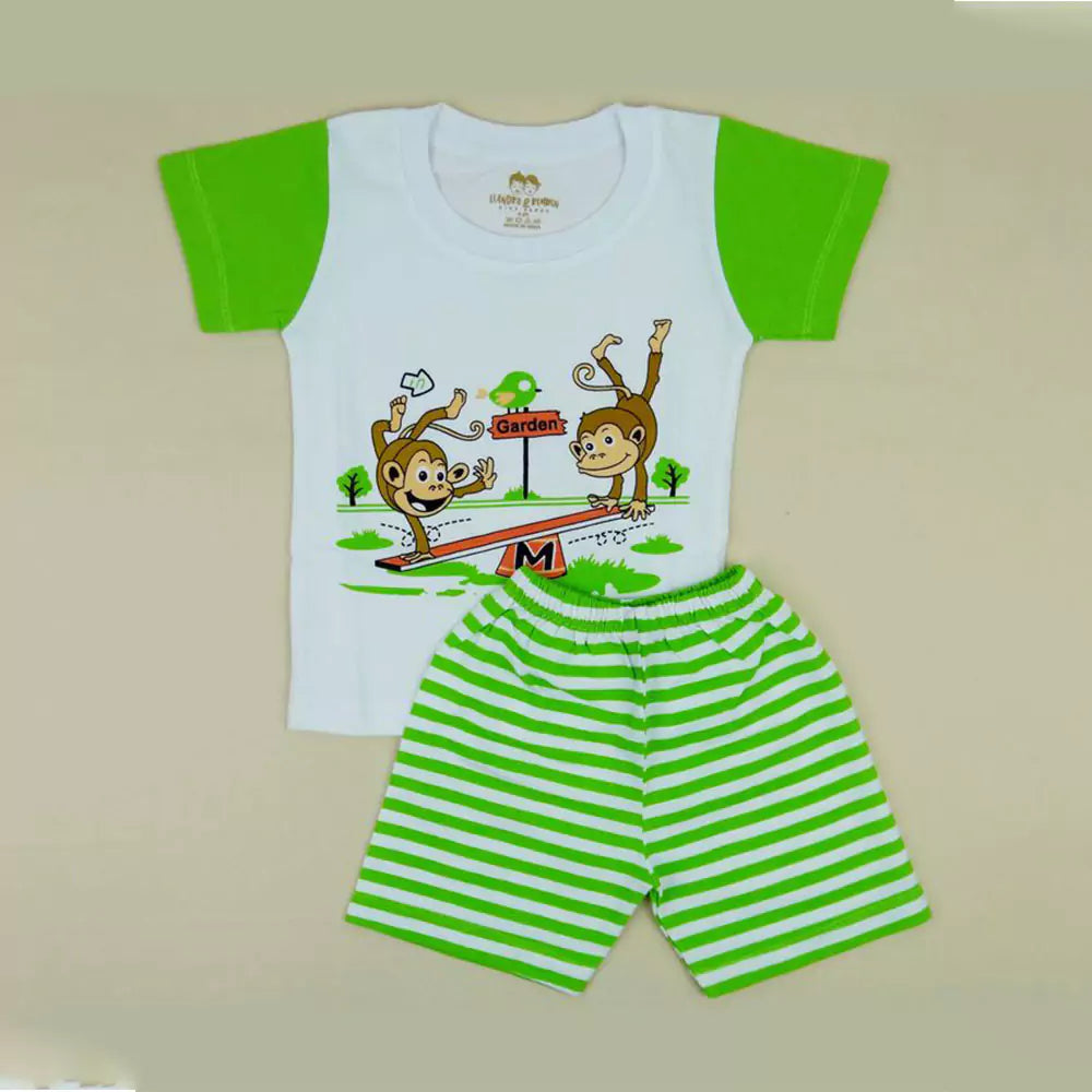 Boy's Cotton T-Shirt And Shorts Regular Half Sleeves