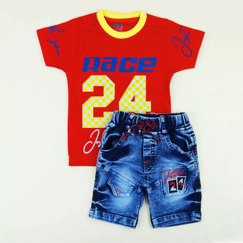 Baby Boys Girl Tie Dye Outfits Unisex Infant Short Sleeve Round Neck Red