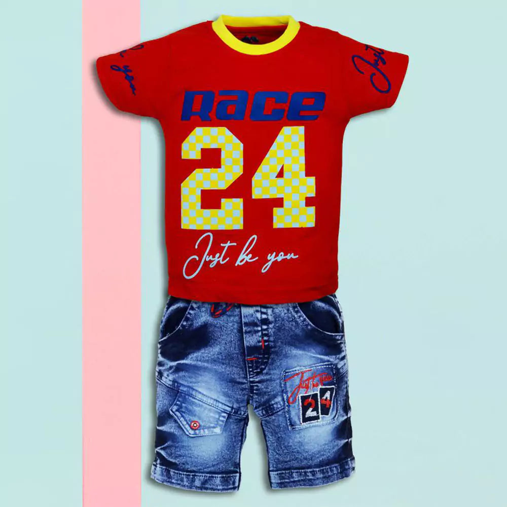 Baby Boys Girl Tie Dye Outfits Unisex Infant Short Sleeve Round Neck Red