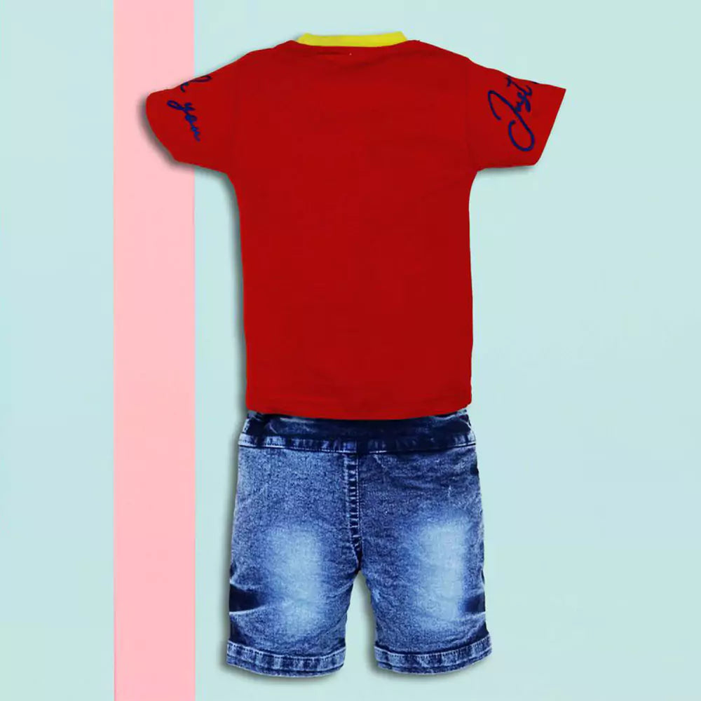 Baby Boys Girl Tie Dye Outfits Unisex Infant Short Sleeve Round Neck Red