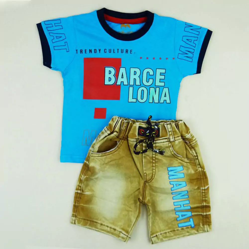 Baby Boy's Cotton Clothing Set Baby's Cotton Tshirt Pant Set (Blue Yellow )