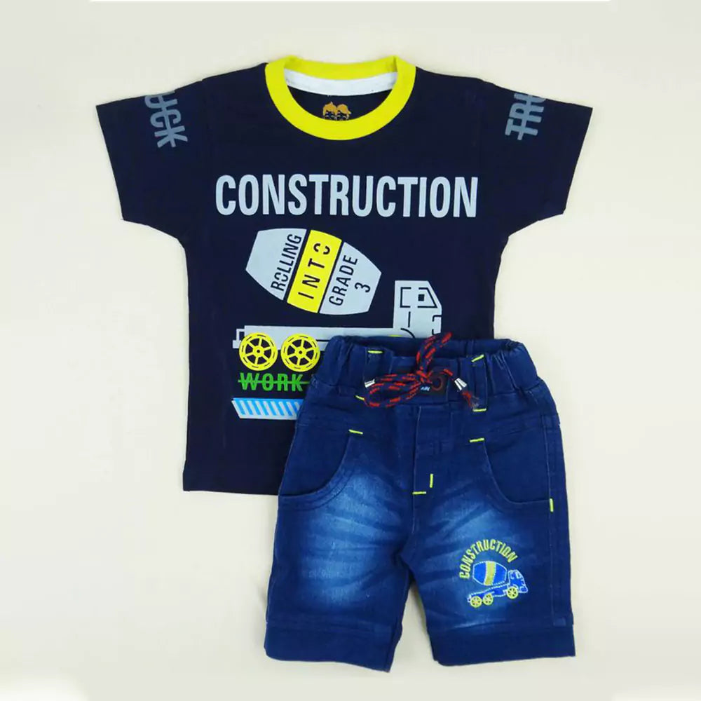 Baby Boys Girl Tie-Dye Outfits Unisex Infant Short Sleeve Round Neck (Navy Blue )