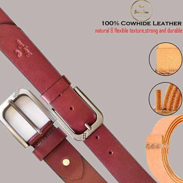 Hand Made Womens Casual Belts With Heavy Duty Metal Buckle_Caramel