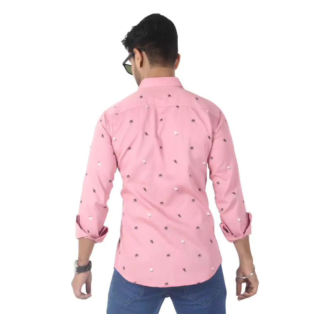 Men Printed Shirt (Pink)