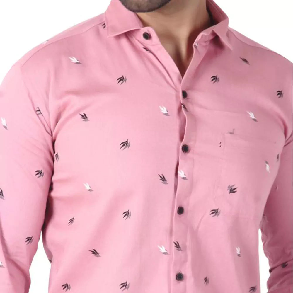 Men Printed Shirt (Pink)