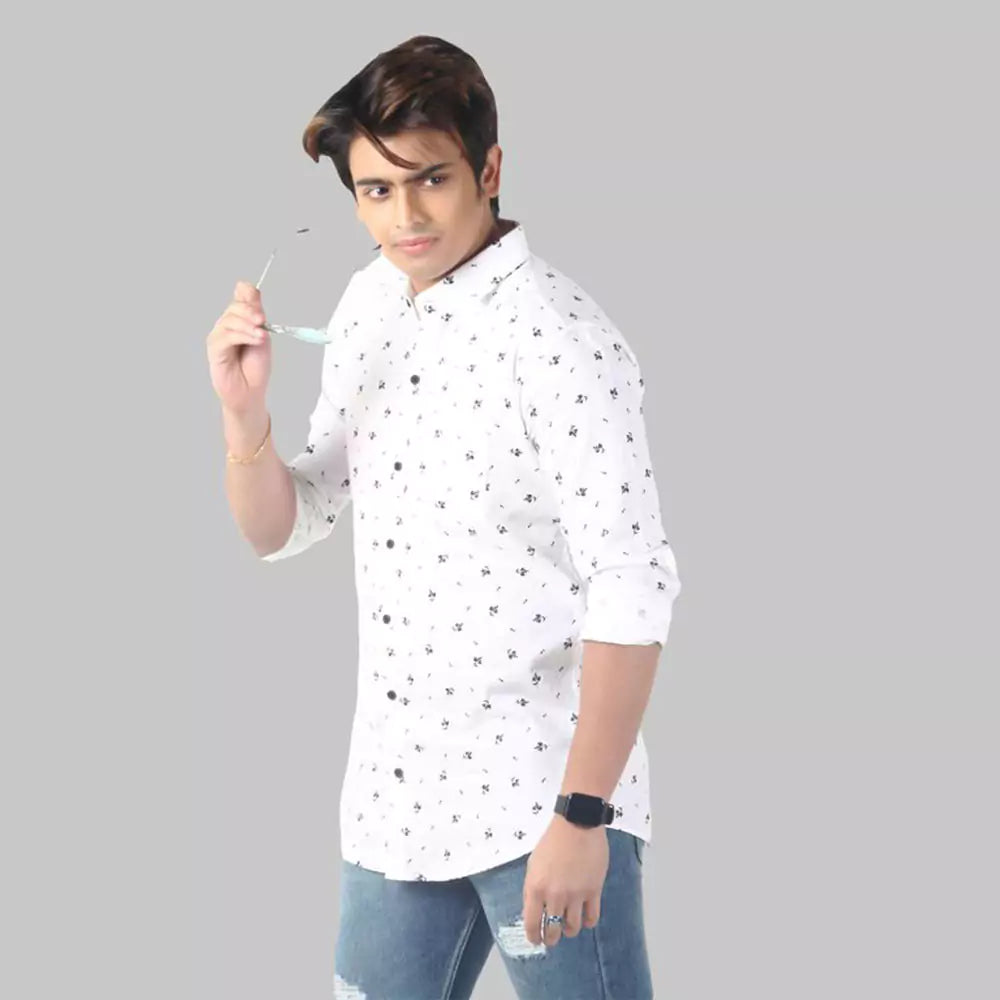 Men Printed Shirt (white)