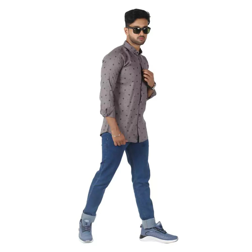 Men Printed Shirt (Grey)