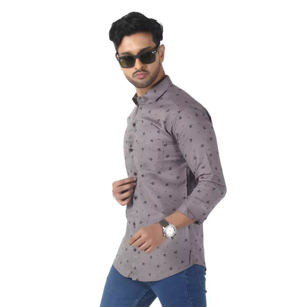 Men Printed Shirt (Grey)