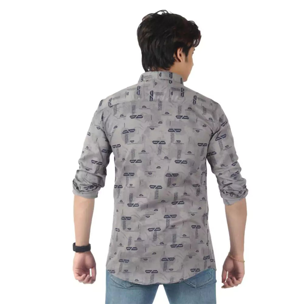 Men's Full Sleeve Wrinkle Free Shirt Button Down (Grey)