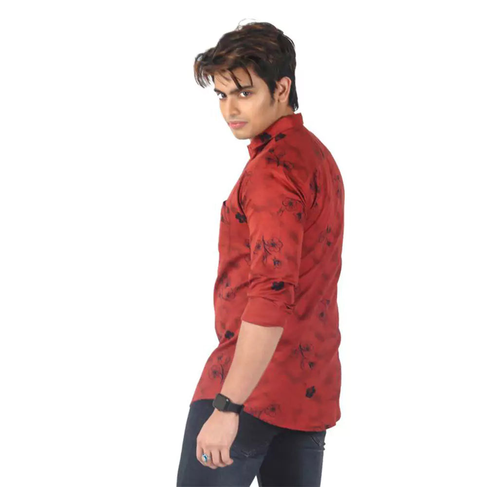 Men Printed Shirt (Red )