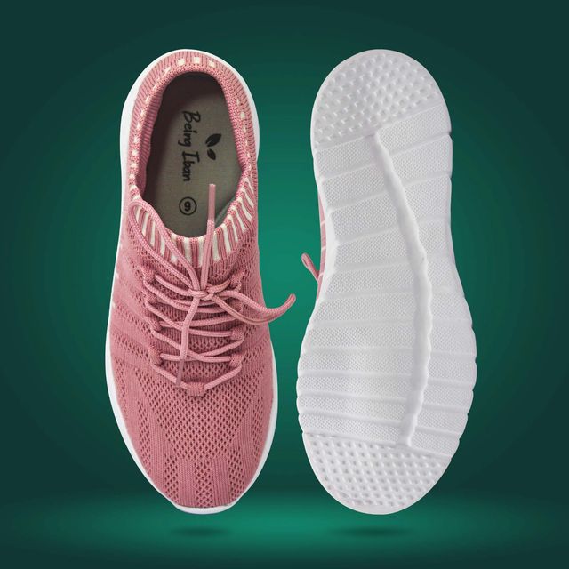 Women's Walking Shoes Lightweight Breathable Flying Woven Mesh Upper Casual Jogging Shoes Ladies Tennis Shoes Workout Footwear Non-Slip Gym Sneakers for Women_Pink