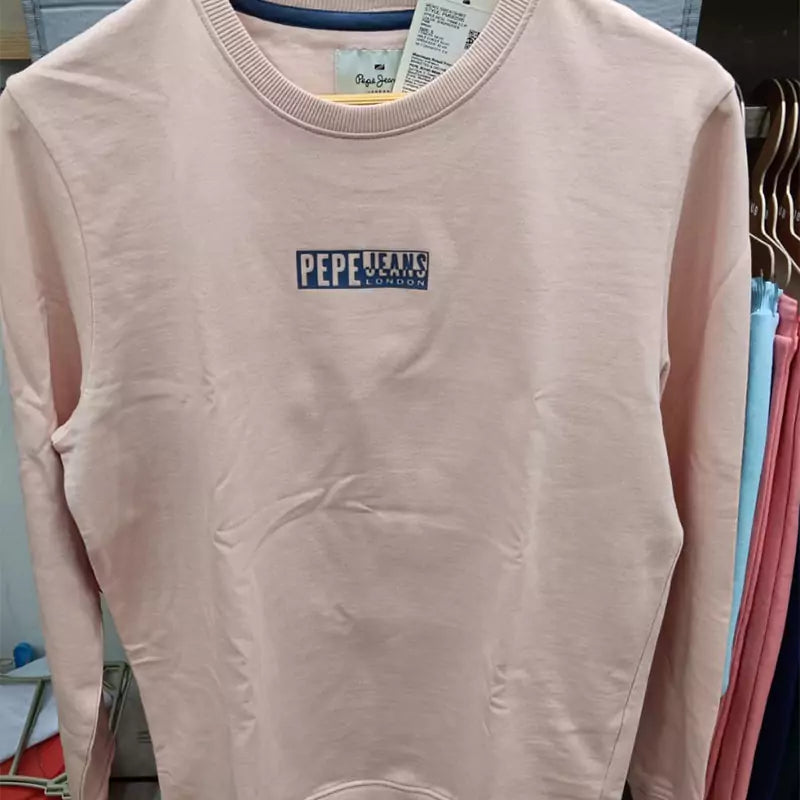 PEPE JEANS GRAPHIC PRINT FULL SLEEVE SWEATSHIRT LIGHT PINK