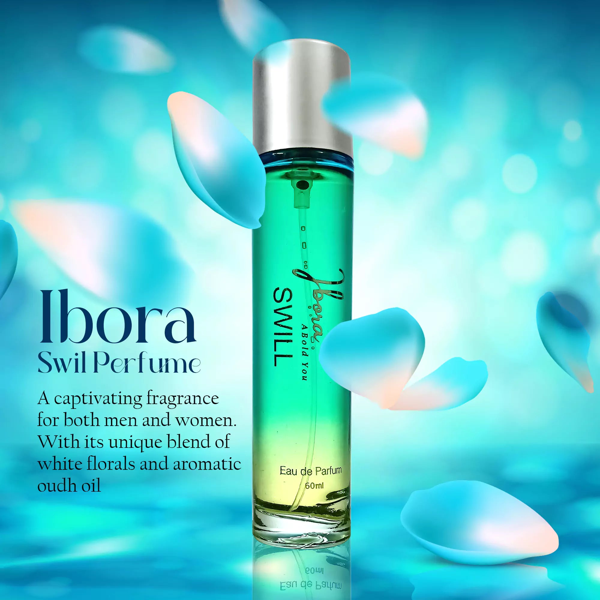 Swill Perfume Oil Alcohol Free with White Florals Aromatic Oudh Oil Scent Long Lasting Arabian Fragrance for Unisex– 60ml Perfume for Men and Women