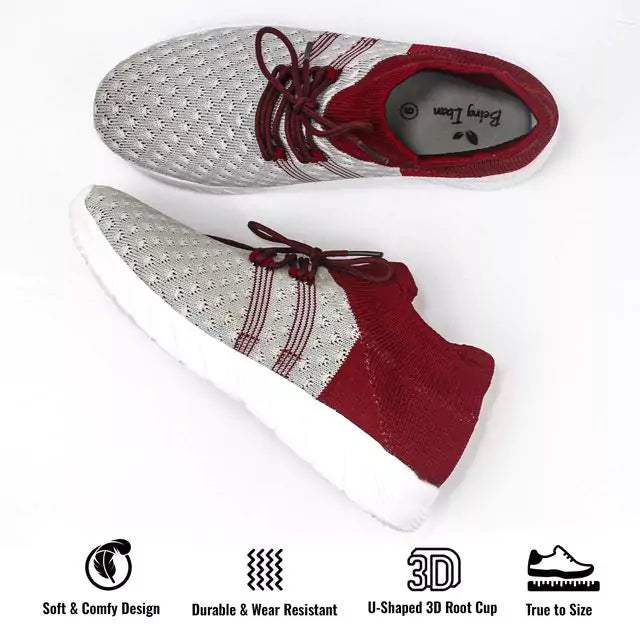 Women's Walking Shoes Lightweight Breathable Casual Jogging Shoes  ( Maroon )