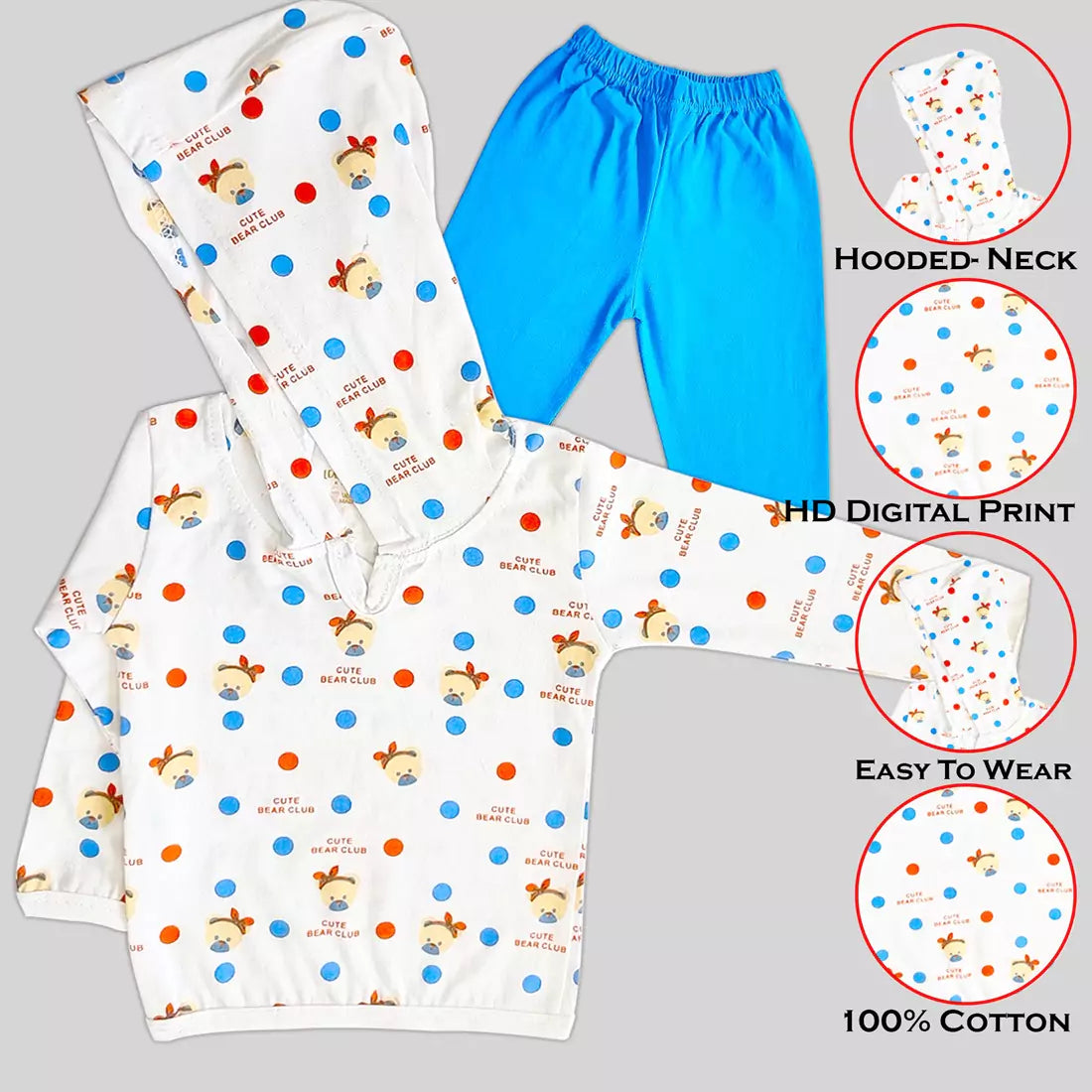 Baby Girl Tie-Dye Outfits Unisex Infant Long Sleeve Hoodie Neck White Graphic Printed T-Shirt Tops Baba Suit Elastic Waistband Full Pants 2Pcs Summer Cotton Clothes Set Toddler Clothes
