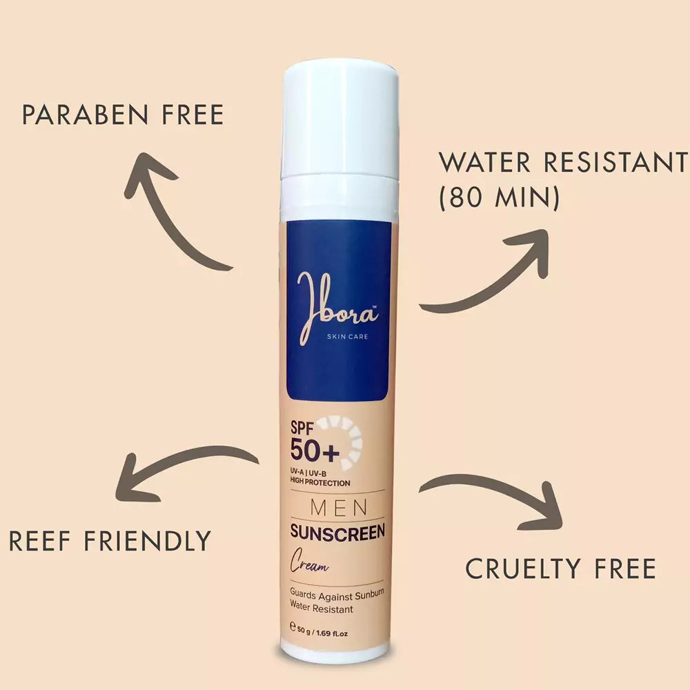 IBORA SPF 50 Men's Lotion and Sunscreen UV-A & UV-B Protection-No Greasiness Formulated for Face Body & Scalps with Anti-Aging Properties - Water Resistant for 80 Minutes 1.69 fl.oz