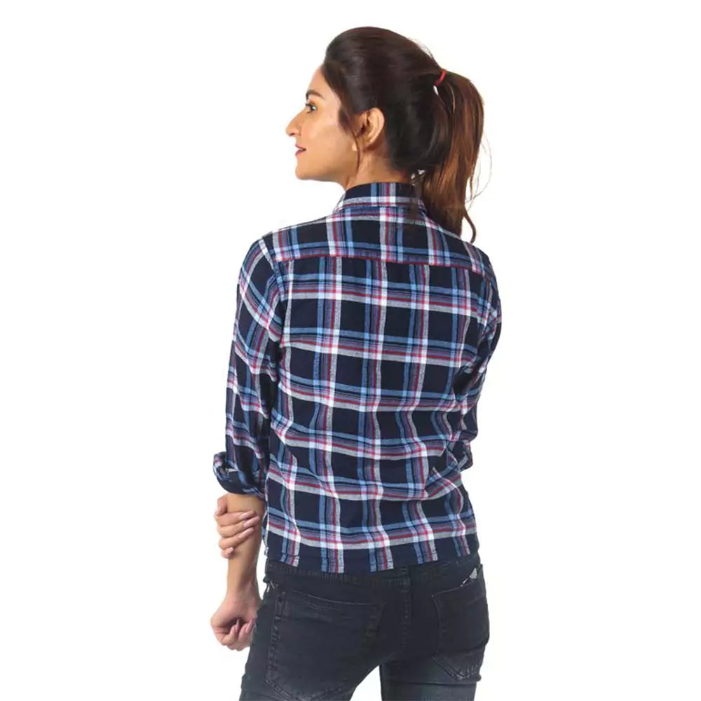Women's Full Sleeve Wrinkle Free Floral Print Shirt (BLUE)