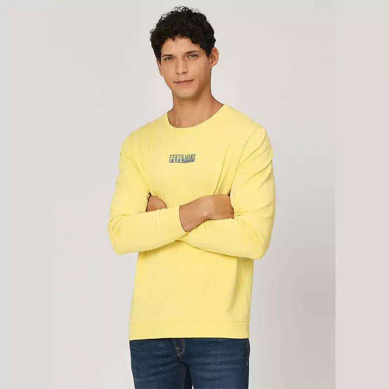 PEPE JEANS GRAPHIC PRINT FULL SLEEVE SWEATSHIRT YELLOW