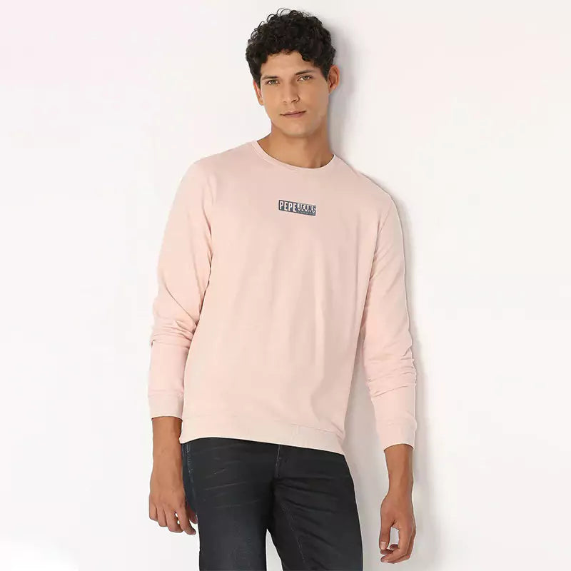 PEPE JEANS GRAPHIC PRINT FULL SLEEVE SWEATSHIRT LIGHT PINK