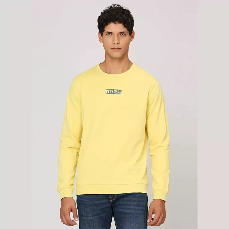 PEPE JEANS GRAPHIC PRINT FULL SLEEVE SWEATSHIRT YELLOW